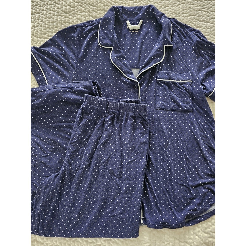 Kate‎ Spade Dream A Little Dream Polka Dot Pajama in Navy White sz M